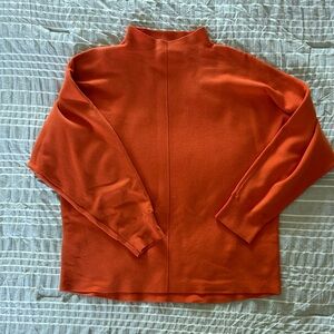 Anthropologie Long Sleeve Mock Neck Sweater - Bright Orange